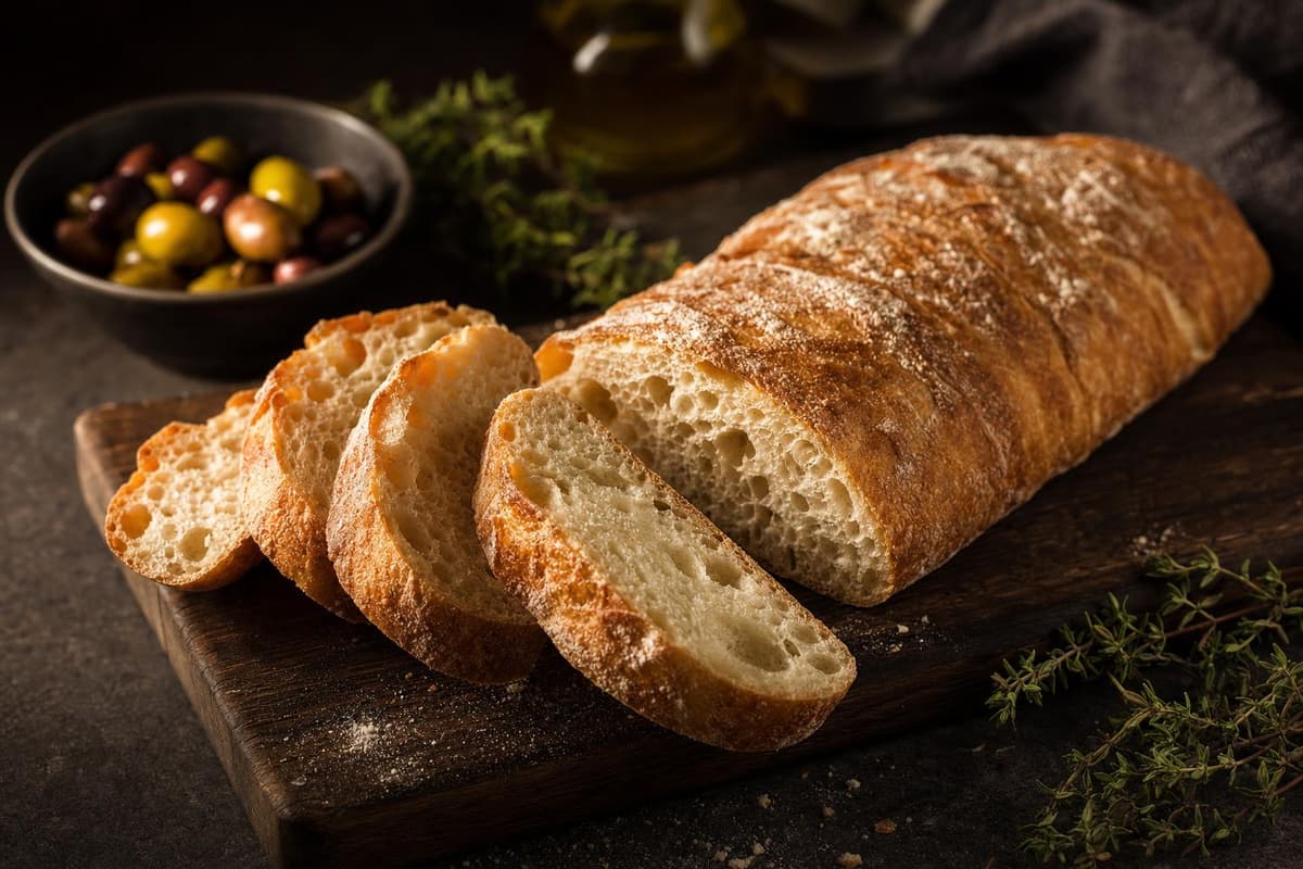 Freshly baked artisan bread