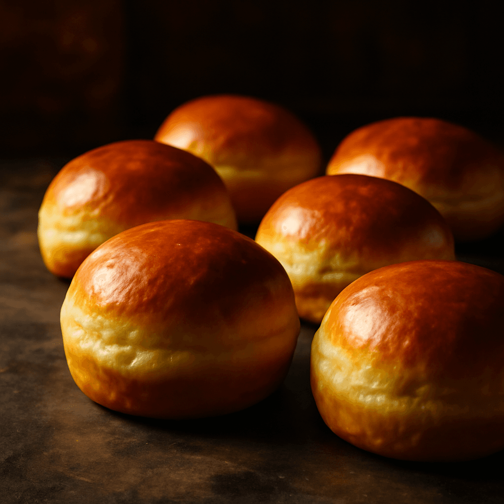 Soft Brioche Buns - freshly baked bread