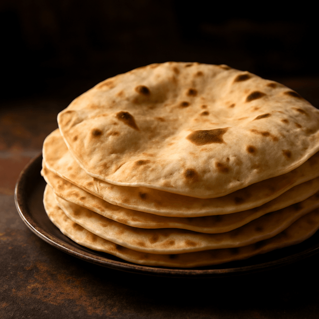 Chapati (Indian Flatbread) - freshly baked bread