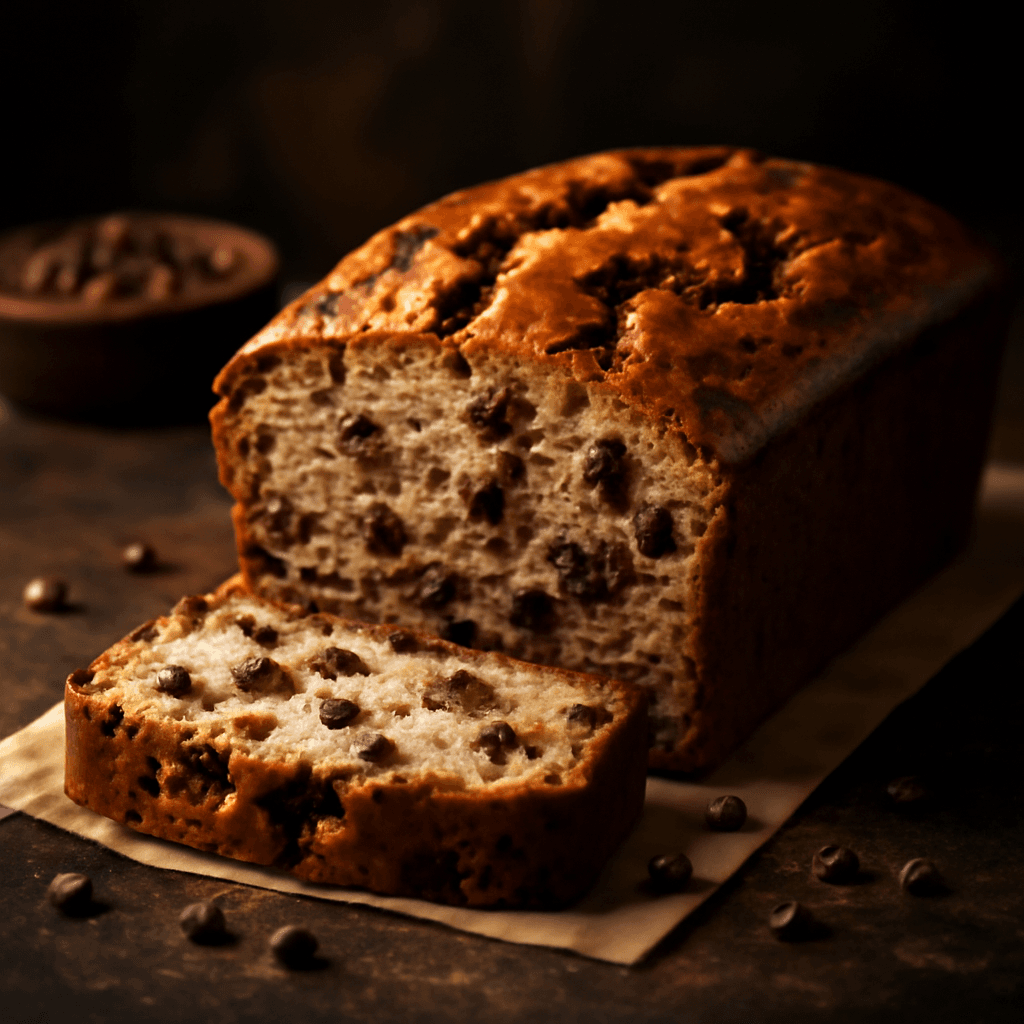 Chocolate Chip Banana Bread - freshly baked bread