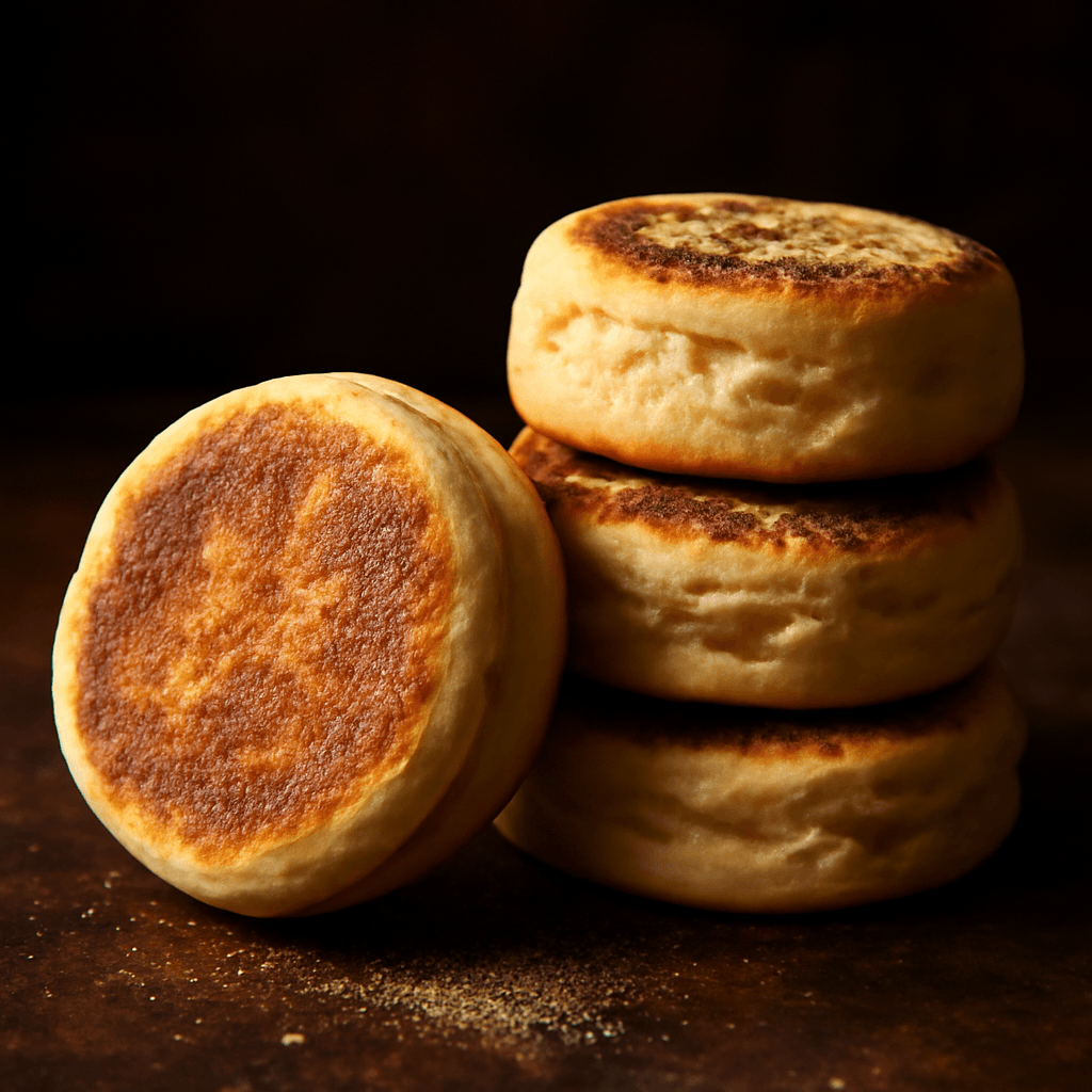 Sourdough English Muffins - freshly baked bread