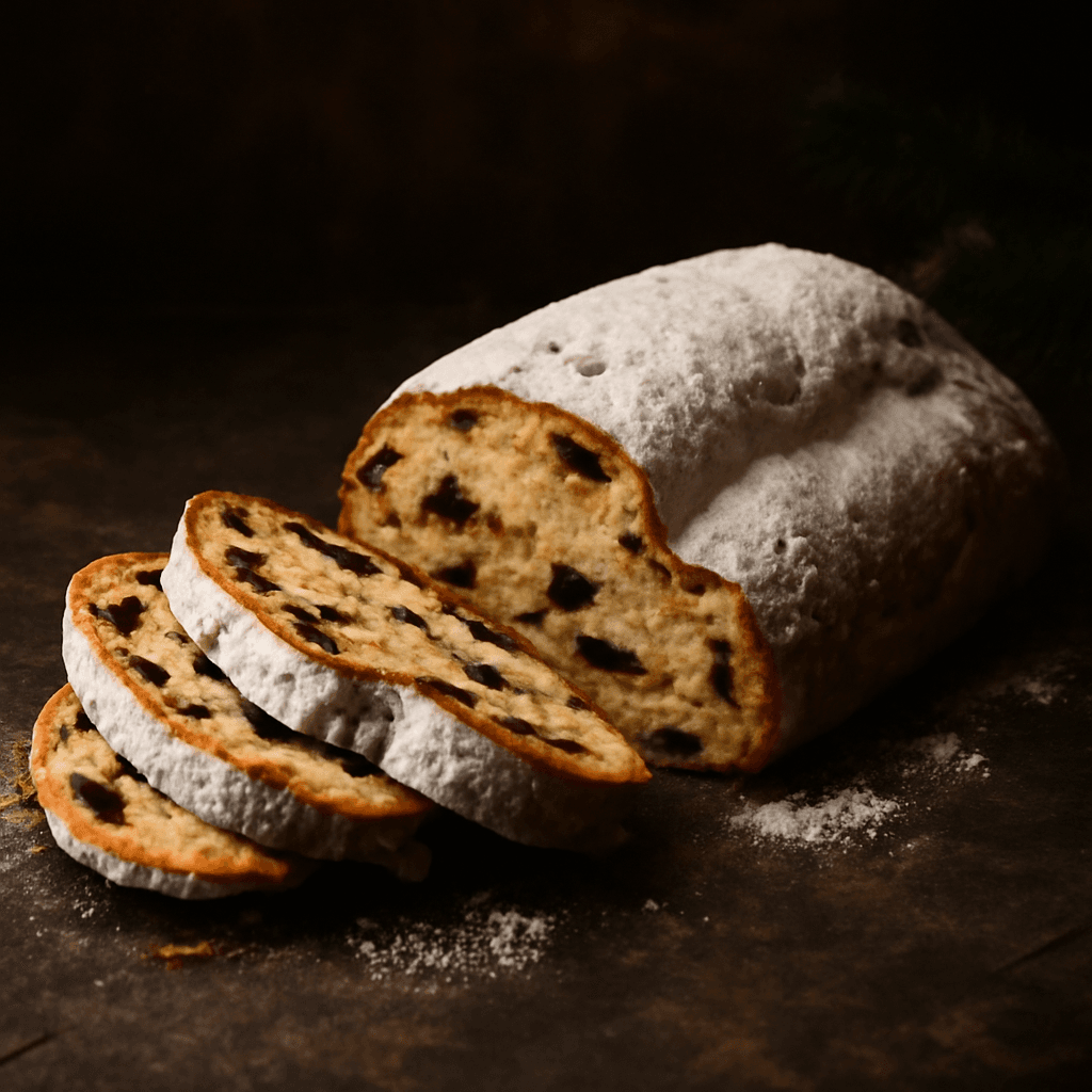 Christmas Stollen - freshly baked bread