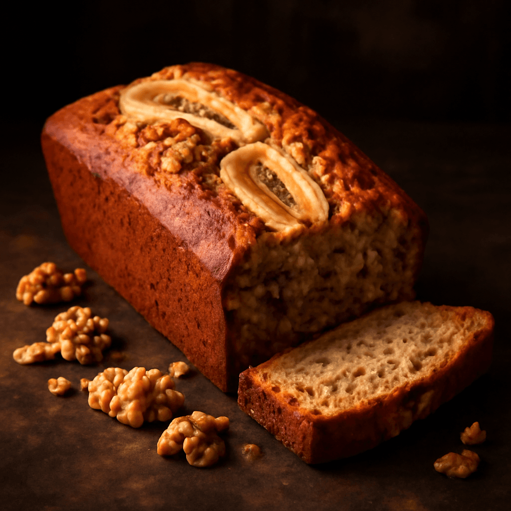 Walnut Banana Bread - freshly baked bread